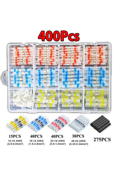 Choice 400 قطعة من موصلات الأسلاك والكابلات وموصلات اللحام وموصلات الانكماش ا...