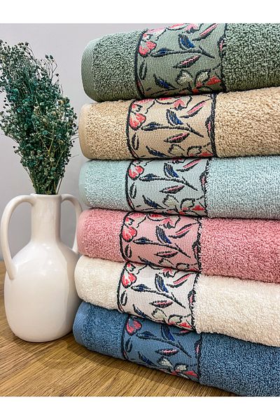 AYHANHOME Σετ 6 ζακάρ 50x90 cm 100% βαμβακερές πετσέτες χεριών και προσώπου