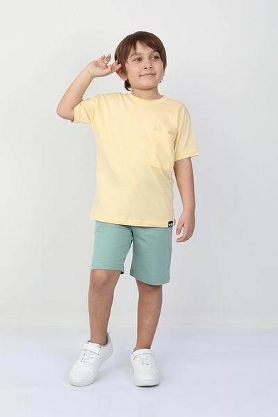 e-çocuk Pocket Detailed Boy's Shorts Suit 1048