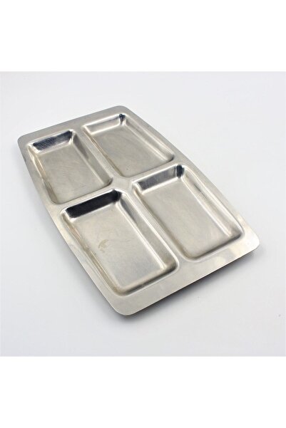 SANAT TACİRİ Gümüş Renkli Kahvaltı Tepsisi - Tabağı --- Tabldot