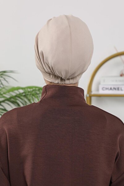 Aisha's Design Χειμερινό καπέλο με πλισέ, B-13O, Μπεζ