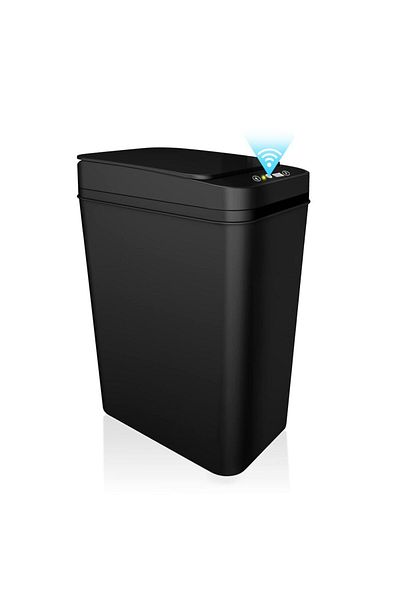 Choice Charging Style 12l Black Bathroom Trash Can With Lid Touchless Automatic Garbage Can Slim Motion Sen