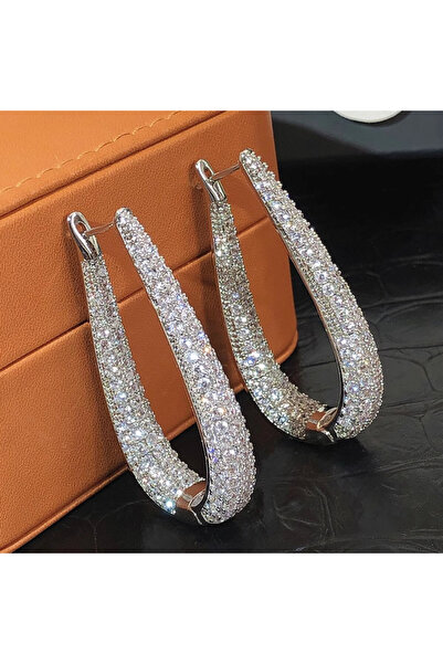 Choice E4227 Huitan Gorgeous Silver Color Hoop Earrings Female Fashion Party ...