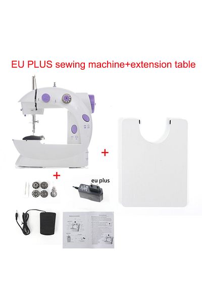 inne EU WITH TABLE INNE Sewing Machine Portable Mini Desktop Foot Pedal Night Light Household Straight Li