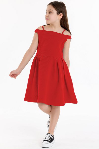 Kyron Princess Collar Girl's Dress with Rope Strap