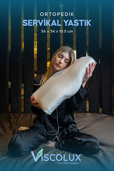 Viscolux Servikal Boyun Destekli Ortopedik Yastık - Boyun Düzleşmesi Visco Ya...