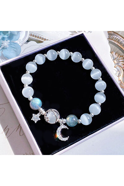 Choice سوار من حجر الأوبال باللون الرمادي والأزرق والأرجواني للنساء والفتيات،...