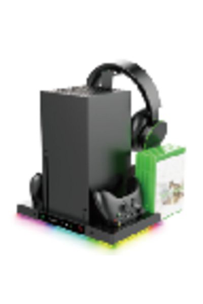 Choice black Cooling Fan Stand&Charging Station for Xbox Series X Console&Controller with 15RGB Color Light