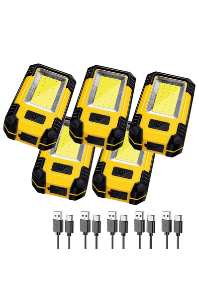 Choice 5PCS 4000mah Led Work Light Rechargeable Super Bright COB Flashlight With Magnetic Portable Outdoor