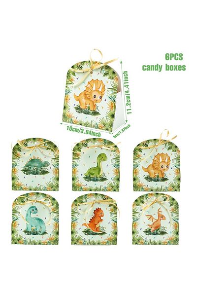 Choice 10x5x11.2cm 6pcs Dinosaur Candy Box Colorful Dinosaur Gift Boxes Dino Candy Cookie Boxes Safari Birt