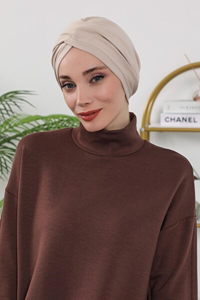 Aisha's Design Χειμερινό μαντήλι ισλαμικής ένδυσης, B-9O, Μπεζ