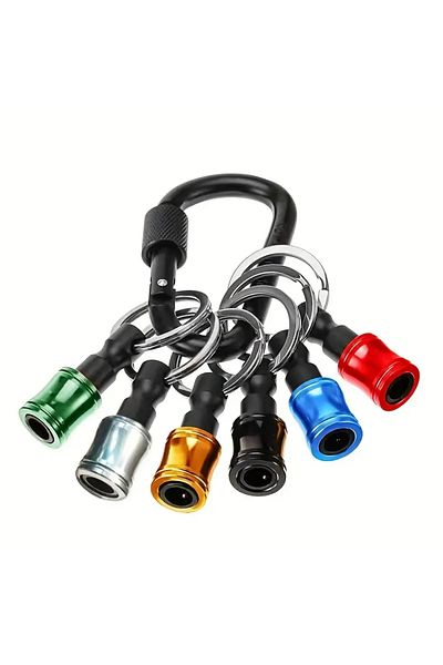 Choice Bit Holder Keychain Screwdriver Bit Holder Quick Release Keychain Drill Screw Adapter Magnetic Carab