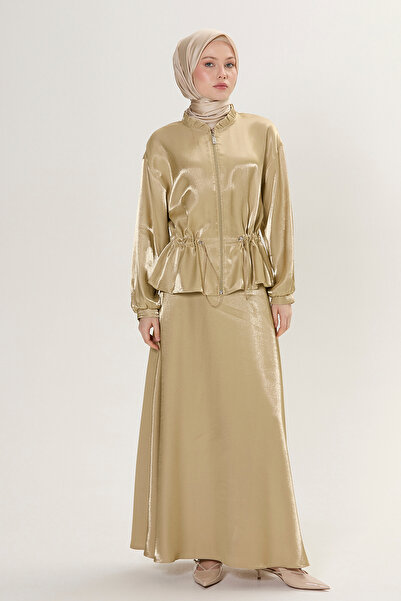 Setrms Gathered Judge Collar Jacket & Flared Skirt Set