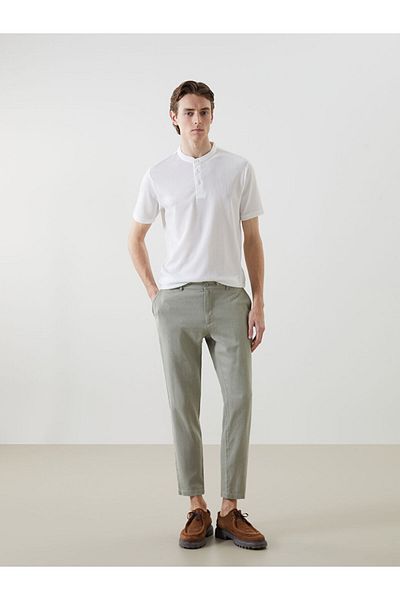 LC Waikiki Ανδρικό παντελόνι LCW Slim Fit με λινό μείγμα