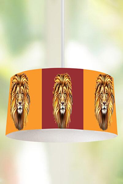 Genel Markalar Sarı Kırmızı Aslan Temalı Sarkıt Çocuk Odası Avize