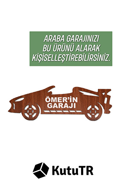 kutuTR 50 Araçlık Ahşap Duvar Rafı Ceviz Raf Isimlik - Sadece Isimlik( Hotwee...
