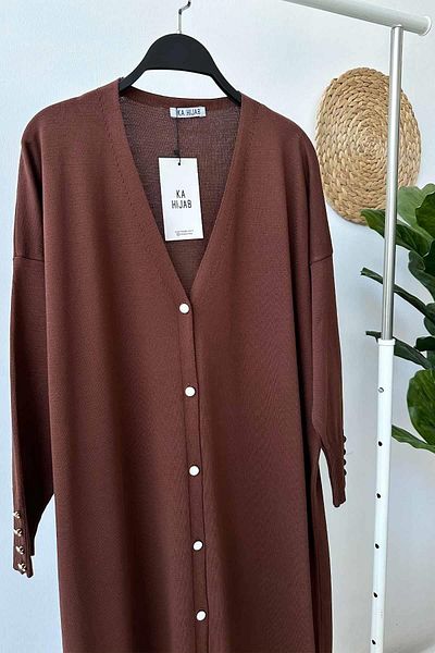 Ka Hijab Cardigan mercerizat cu nasturi marime maxi - maro