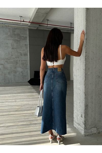 ADA MODA Fusta de blugi lunga