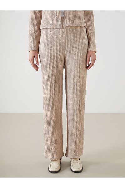 LC Waikiki Lcw Elastic Waist Textured Women's Trousers