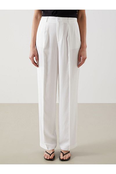 LC Waikiki New Season Elastic Waist Linen Blend Women's Trousers - S5Ik72Z8
