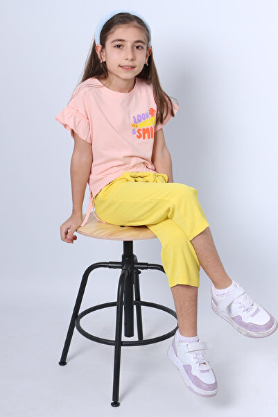 HÇM Girl's Double Suit Sirt Printed Tasseled Sleeves F20