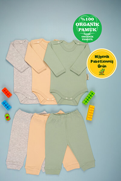 bebetospik طقم من 3 قطع بأكمام طويلة من القطن الناعم للفتيات والرضع