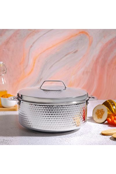 ROYALFORD Reeva Hammered Double Wall Stainless Steel Hot Pot RF10539