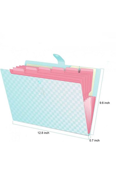 ABC Organizer set with 7 accordion pockets and 48 Abc labels, plastic/paper, blue, 32.5 x 24.3 cm