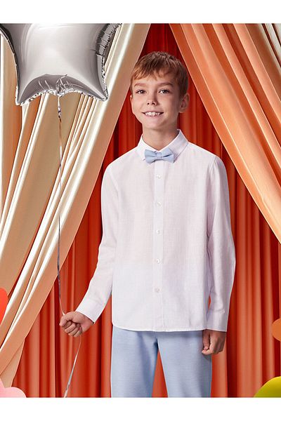 LC Waikiki Basic Long Sleeve Boy's Shirt and Bow Tie