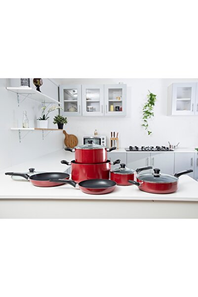 ROYALFORD طقم أواني طهي غير لاصقة من الألومنيوم مكون من 10 قطع