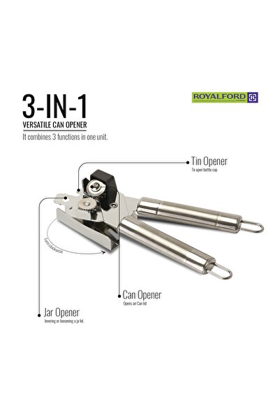 ROYALFORD فتاحة علب من الفولاذ المقاوم للصدأ RF1184-O