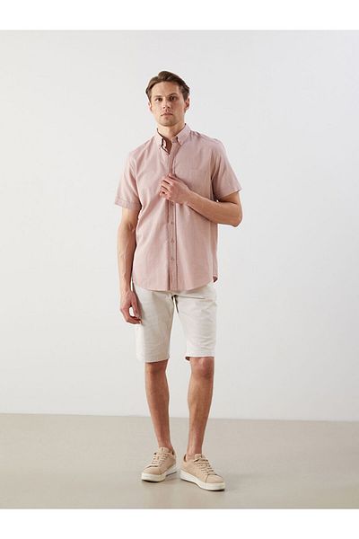 LC Waikiki Regular Fit Short Sleeve Dobby Men's Shirt