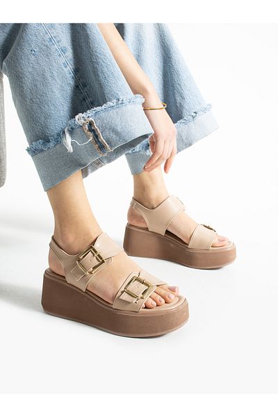 ALEMDAR AYAKKABI Jeff Mink Buckle Detailed Women's Sandals