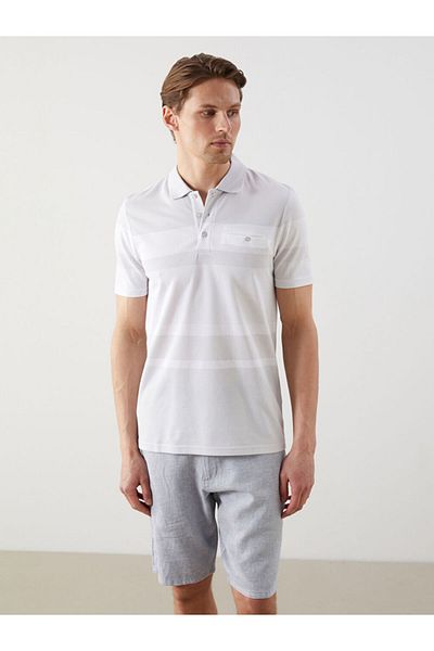 LC Waikiki New Season Polo Collar Striped Mercerized Men's T-Shirt - S5Ac57Z8