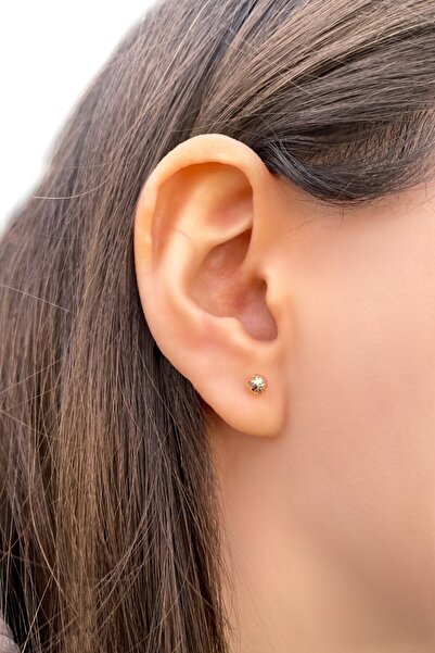 Altınaşkı Kristal Top Altın Küpe