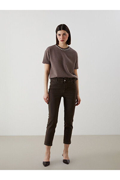 LC Waikiki Brown Slim Mom Women's Jean Pants