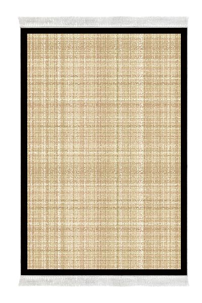 Dekoreko Non-Slip Base Djt Toilet Set Palace Leather Fringed Woven E5007 Beige Brown