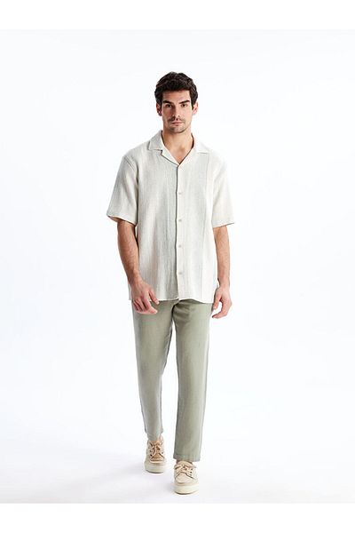 LC Waikiki Ανδρικό παντελόνι LCW Slim Fit με λινό μείγμα
