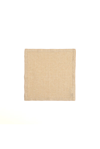 Zsa Zsa Zsu Nilüfer Nakışlı Kroşetalı Keten %100 Keten Peçete 45x45 Cm Bej