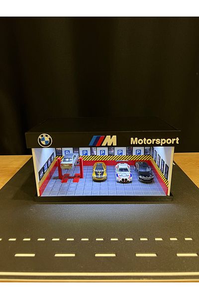 Figure Mood 1/64 Scale Bmw m Garage Themed Diorama (Vehicles Not Included)