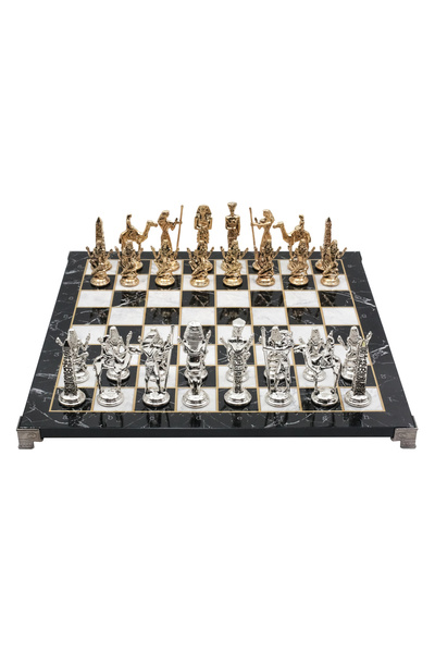 Cooper Chess 30 سنتيمتر الرخام منقوشة الأسطورية الذهب الروماني آرتشر الشكل لع...