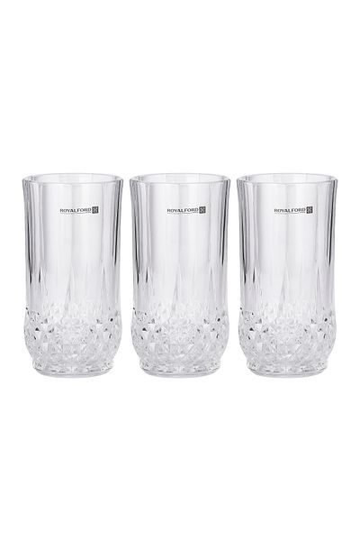 ROYALFORD طقم أكواب زجاجية شفافة سعة 225 مل (7.6 أونصة) - RF11657|