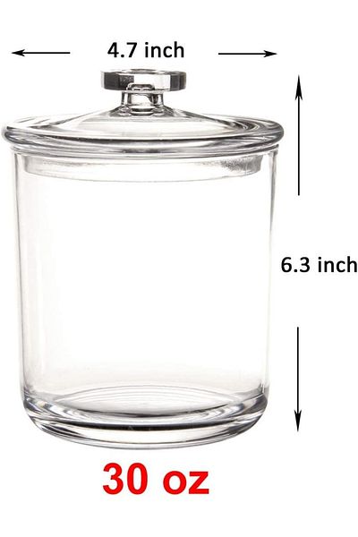 Youngever Bathroom Organizer With Lid, Plastic, Transparent, 900 Ml, 12 X 16 Cm