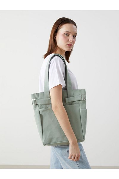 LC Waikiki Khaki Zippered Women's Shoulder Bag