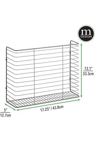 MDesign mDesign Wall Organizer, Metal, Graphite Gray, 43.8 x 33.3 x 12.7 cm
