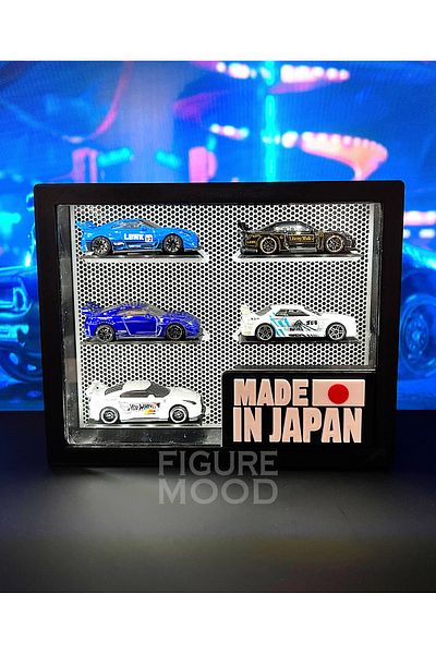 Figure Mood 1/64 Scale 5 Vehicles Exhibition Box with Logo Japan Fabrisi with Light (Not Included Vehicles)
