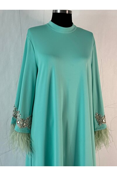 4 YOU TEKSTİL VE AKSESUAR Mint dalgıç abaya