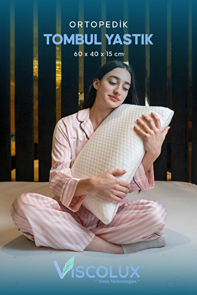 Viscolux Anadolu Tombul Ortopedik Yastık - Baş Ağrısı Önleyici Klasik Visco Yastık Pembe 60x40x15