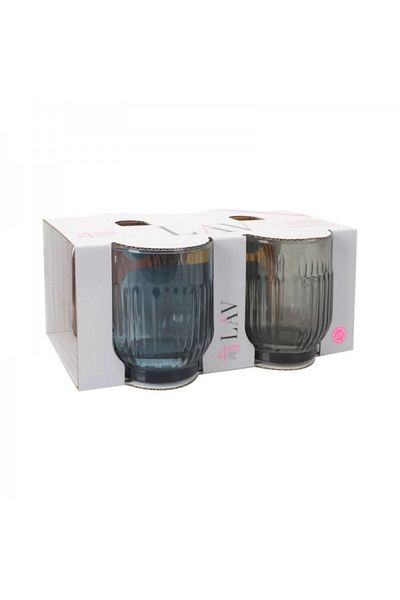 LAV Set of 4 multi-colored glass glasses, Tokyo, 330 ml