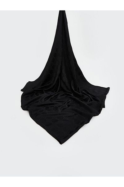 LC Waikiki Black Patterned Women's Voile Shawl